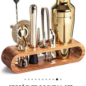 Mark & Graham Gold Bar Tool Set with Wooden Stand